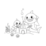 coloriage Baby Shark à imprimer pour enfant de 6 ans