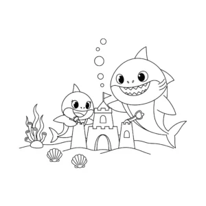 coloriage Baby Shark à imprimer pour enfant de 6 ans