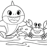 coloriage Baby Shark à imprimer pour enfants