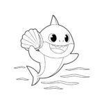 coloriage Baby Shark a colorier en ligne