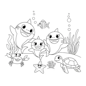 télécharger coloriage Baby Shark gratuit