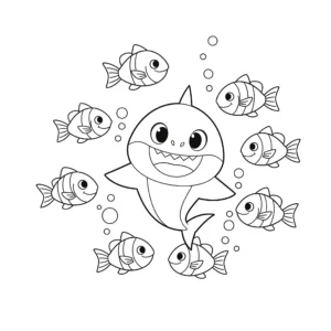 coloriage Baby Shark pour enfant de 4 ans