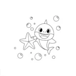 coloriage Baby Shark pour enfant de 8 ans