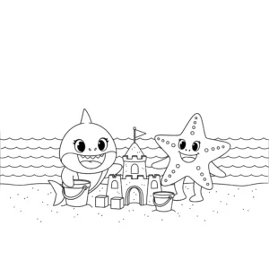 coloriage Baby Shark à imprimer pour enfant de 12 ans