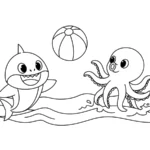 télécharger coloriage Baby Shark gratuit