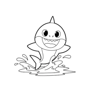 coloriage Bébé Requin Joue pour enfant à imprimer