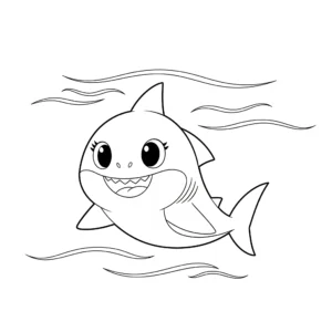coloriage Bébé Requin Nage pour enfant