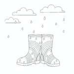 coloriage Bottes de Pluie pour enfant de 6 ans