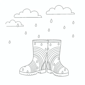 coloriage Bottes de Pluie pour enfant de 6 ans