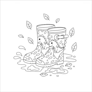 coloriage Bottes de Pluie à imprimer pour enfant de 7 ans
