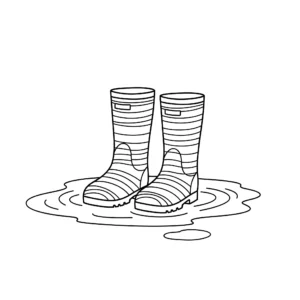 coloriage Bottes de Pluie a dessiner en ligne