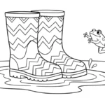 coloriage Bottes de Pluie à imprimer pour enfant de 10 ans