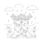coloriage Bottes de Pluie à imprimer pdf gratuit