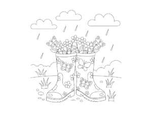 coloriage Bottes de Pluie à imprimer pdf gratuit