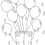 coloriage Bottes de Pluie pour enfant de 6 ans