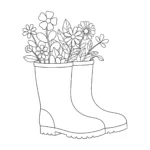 image de coloriage Bottes de Pluie pour enfant
