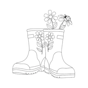 coloriage Bottes de Pluie de pour enfants