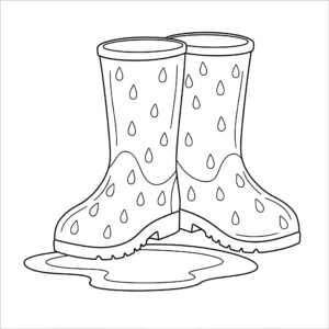 coloriage Bottes de Pluie à imprimer pour enfant de 3 ans