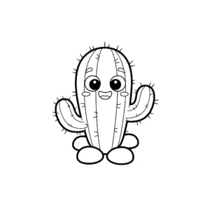 coloriage Cactus Amical pour enfant gratuit