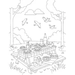 coloriage Camping a telecharger