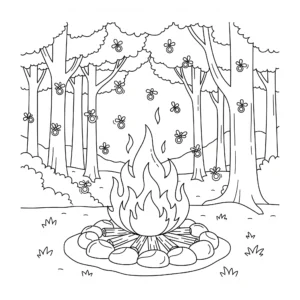 coloriage Camping à imprimer pour enfants