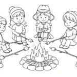 imprimer coloriage Camping gratuit