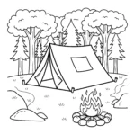 coloriage Camping pour enfants