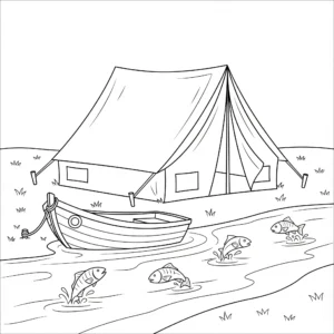 a imprimer coloriage Camping gratuit