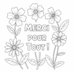 coloriage Fleurs et Merci pour Tout ! a dessiner en ligne