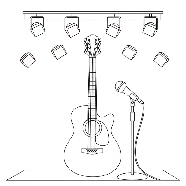 Tranh tô màu Guitare