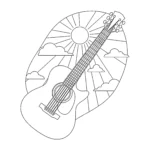 coloriage Guitare à imprimer pour enfant de 12 ans