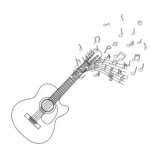 coloriage Guitare à imprimer a4