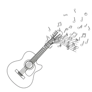 coloriage Guitare à imprimer a4
