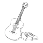 coloriage Guitare pour enfant à imprimer