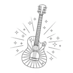 coloriage Guitare gratuit en ligne