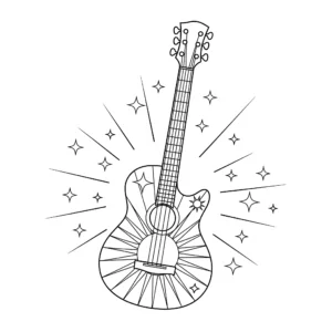 coloriage Guitare gratuit en ligne