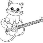 coloriage Guitare gratuit pour enfants
