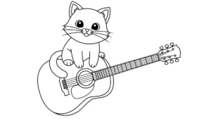 coloriage Guitare gratuit pour enfants