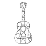 coloriage Guitare et apprentissage