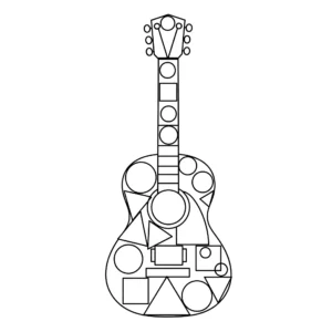 coloriage Guitare et apprentissage