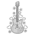 coloriage Guitare et apprentissage