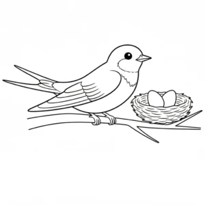 coloriage Hirondelle a dessiner et imprimer