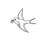 coloriage Hirondelle à imprimer pour enfants