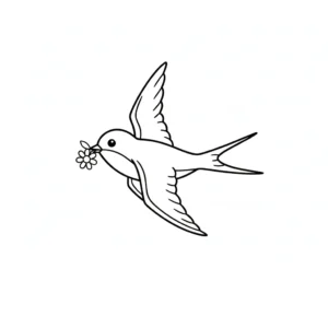 coloriage Hirondelle à imprimer pour enfants