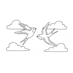 coloriage Hirondelle pour enfant de 2 ans