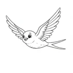 coloriage Hirondelle pour enfant de 4 ans