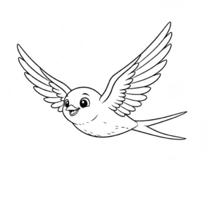 coloriage Hirondelle pour enfant de 4 ans
