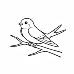 coloriage Hirondelle pour enfant de 8 ans