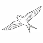coloriage Hirondelle en ligne pour enfant