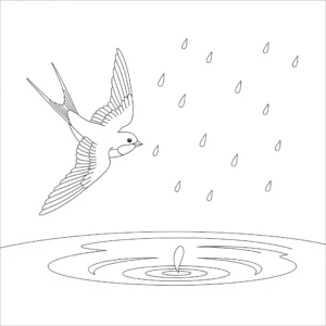 coloriage Hirondelle pour enfant de 2 ans